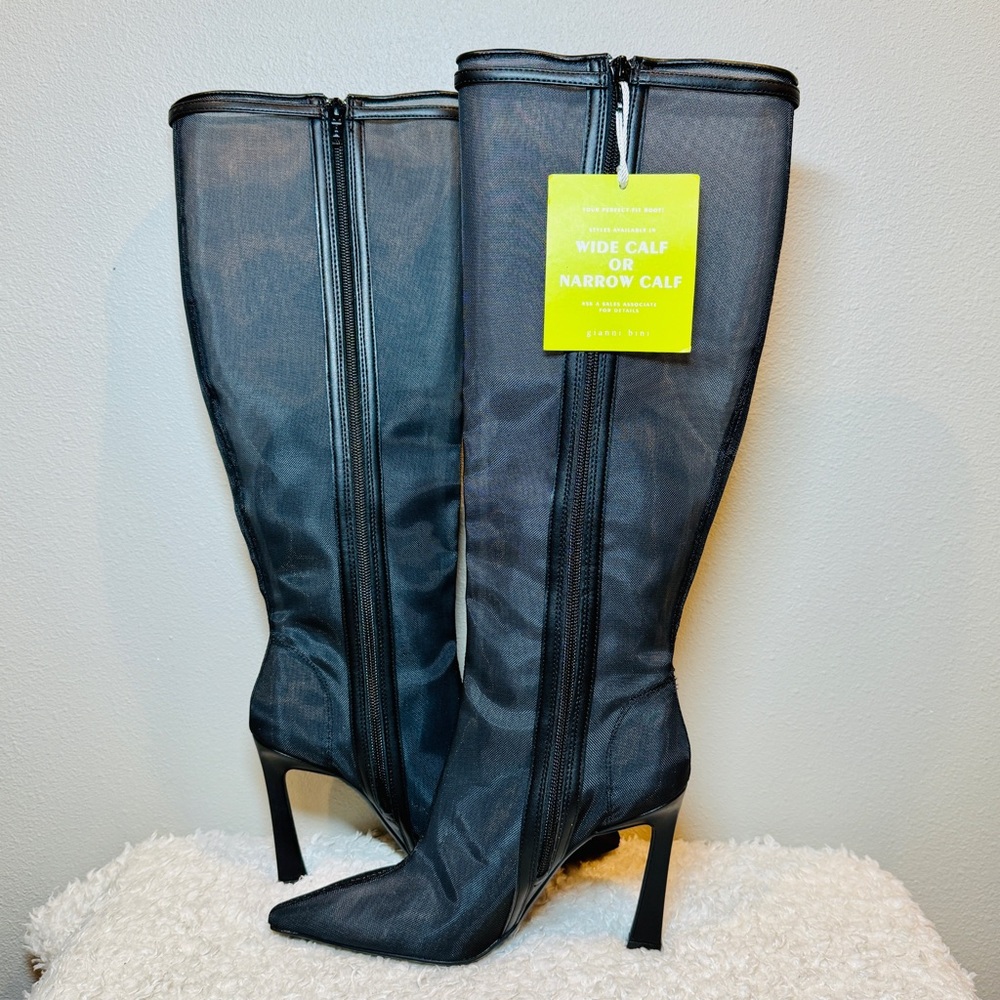 Gianni Bini Mesh Stiletto Tall Boots - Picture 7 of 10